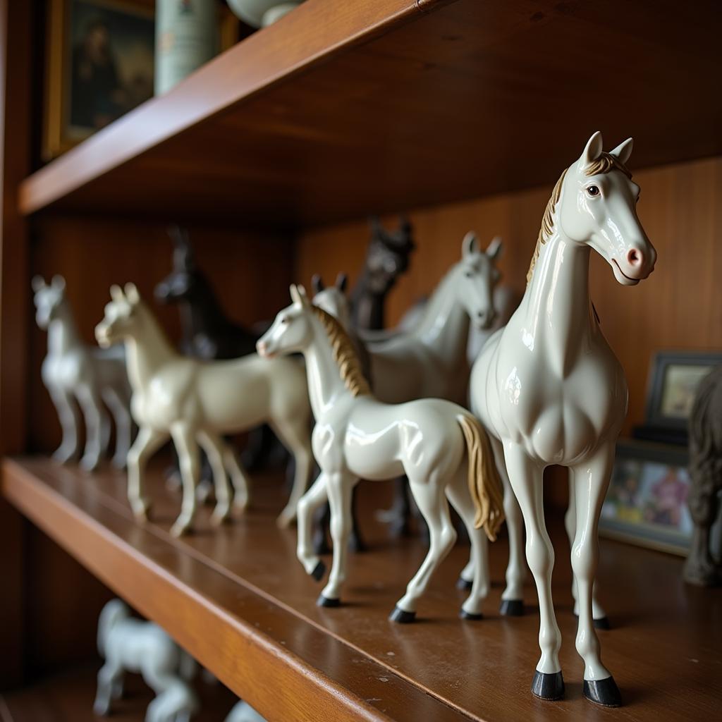 Antique Porcelain Horse Figurine Collection