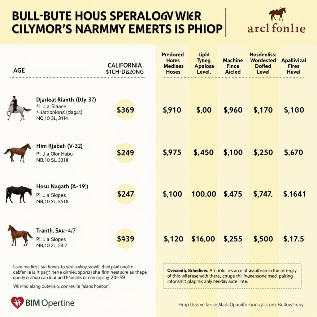 Price ranges of Appaloosas in California