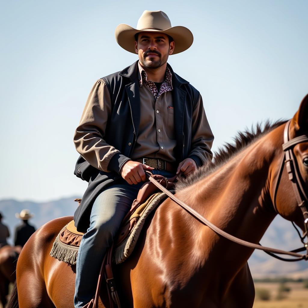 An Argentine gaucho on horseback