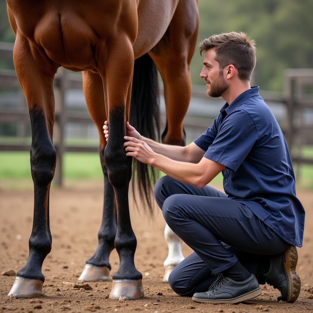 Veterinarian Conducting a Pre-Purchase Exam on a Horse in Arizona