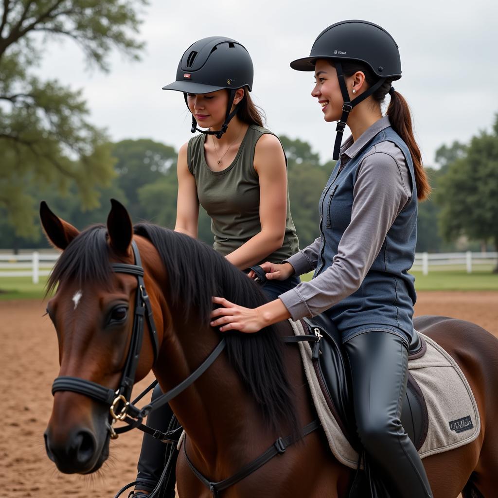 Beginner horse riding lesson in Bakersfield