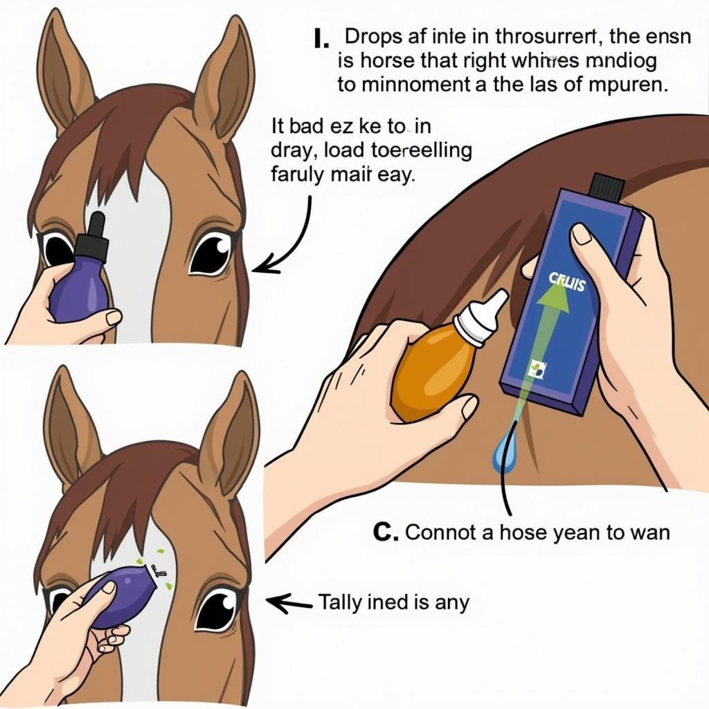 Applying Bell Horse Drops to a Horse's Eye