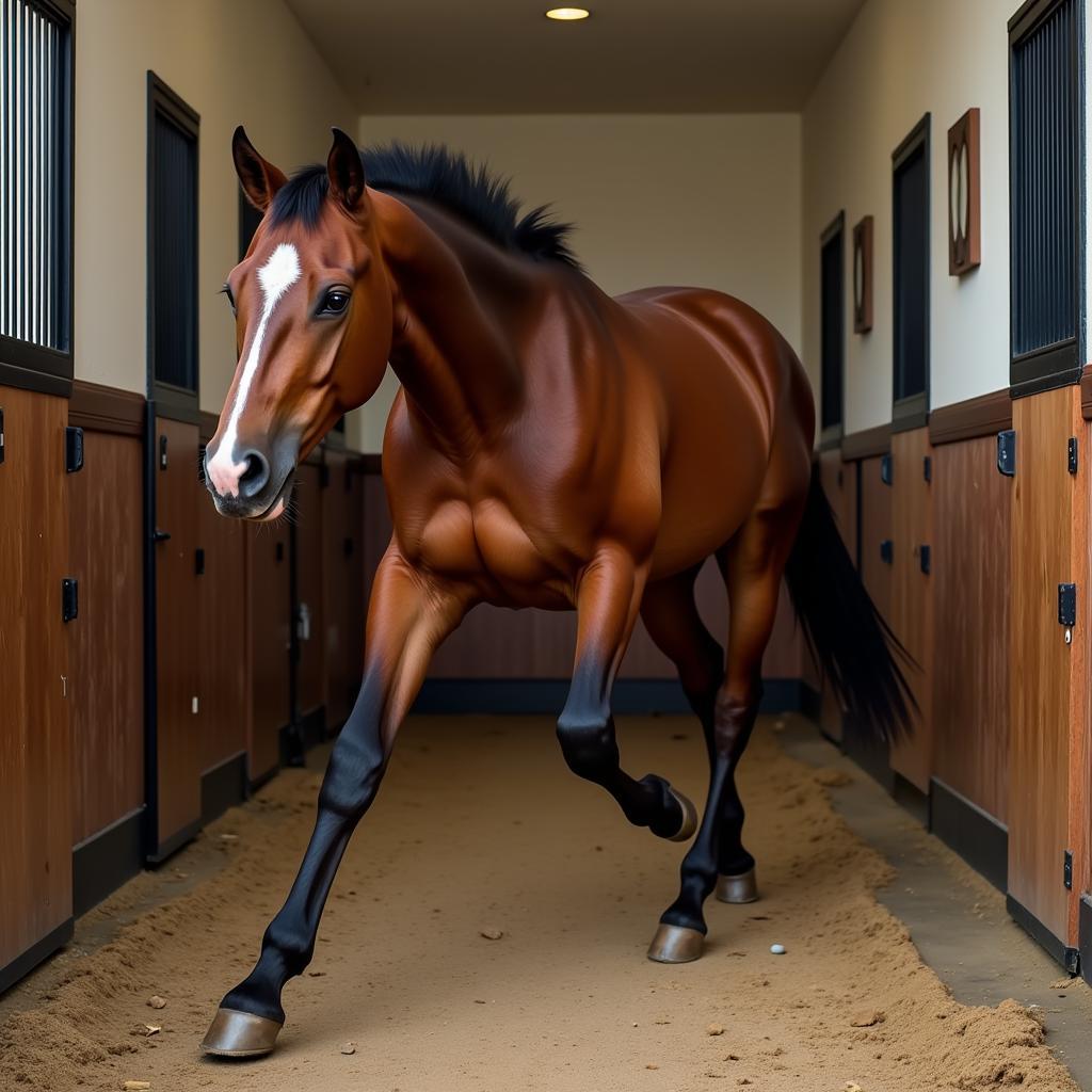 Bored Horse Pacing in Stall