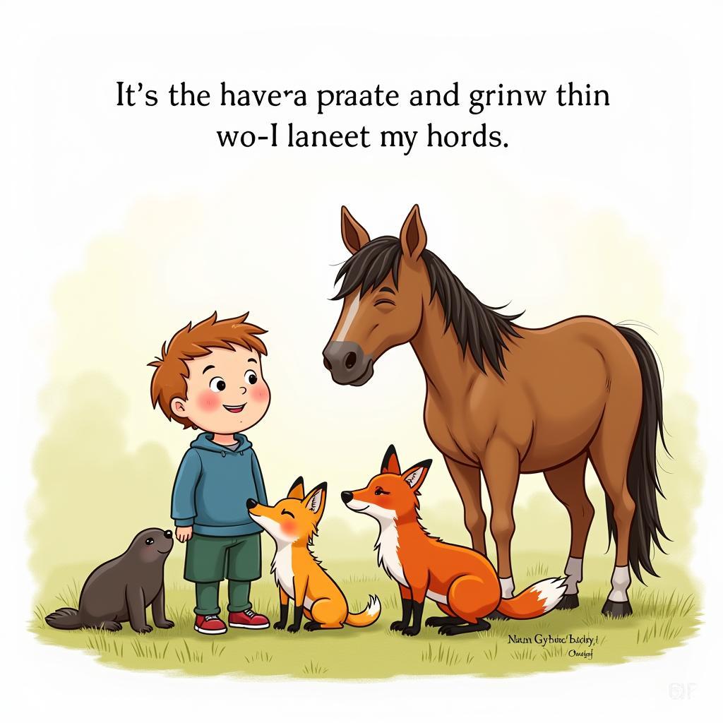 The Boy, the Mole, the Fox, and the Horse Embracing Friendship