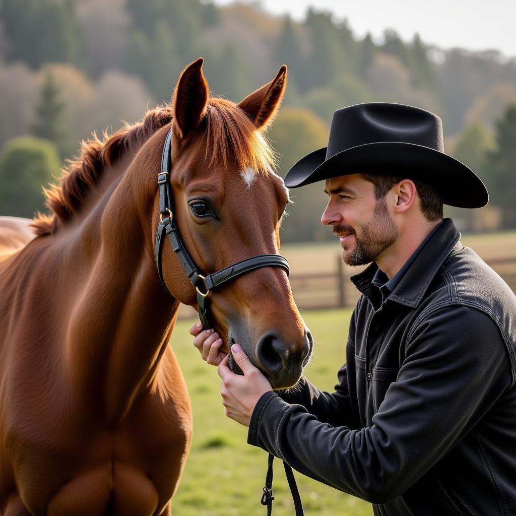 Brendan Walsh Bonding With a Horse