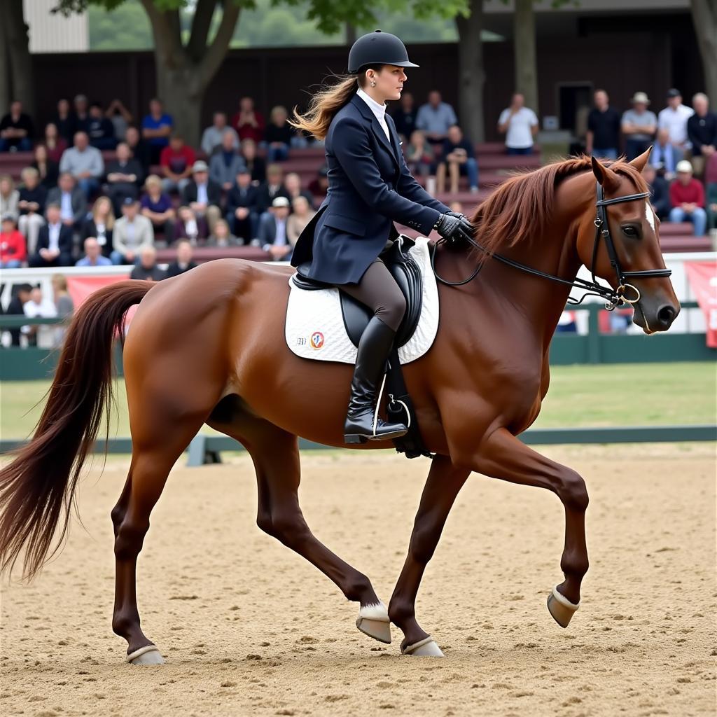 Morgan Horse competing in English Pleasure class at the Buckeye Morgan Horse Show