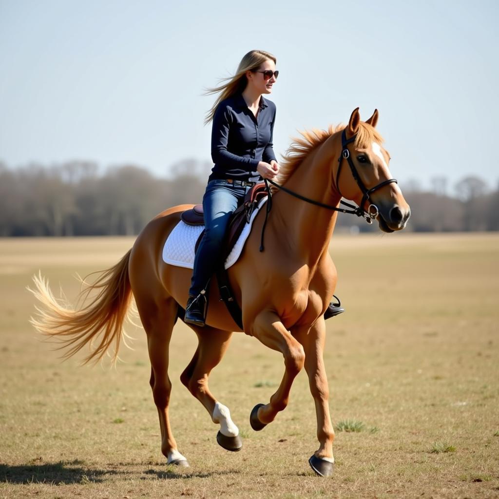 Buckskin Tennessee Walking Horse Demonstrating its Gait