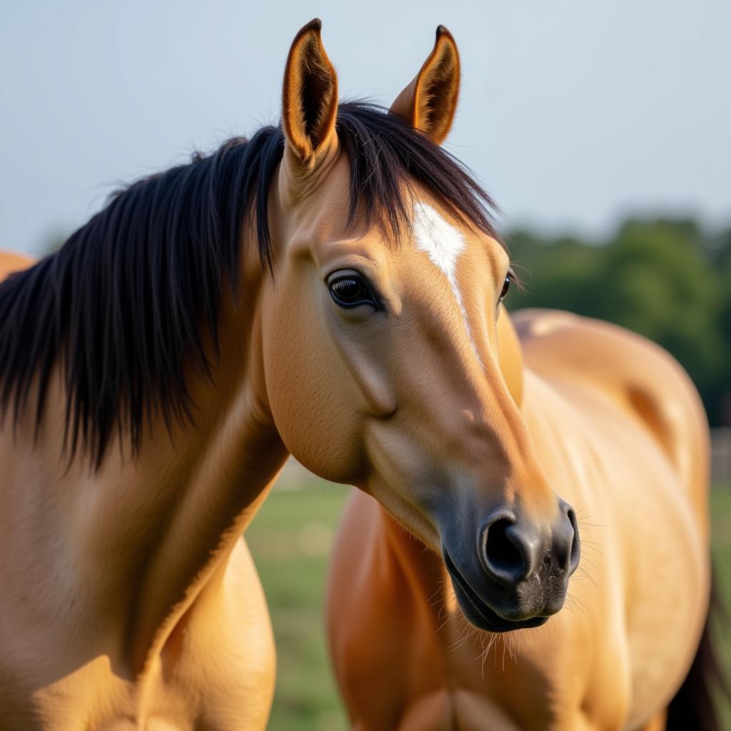 Buckskin Tennessee Walking Horse Portrait