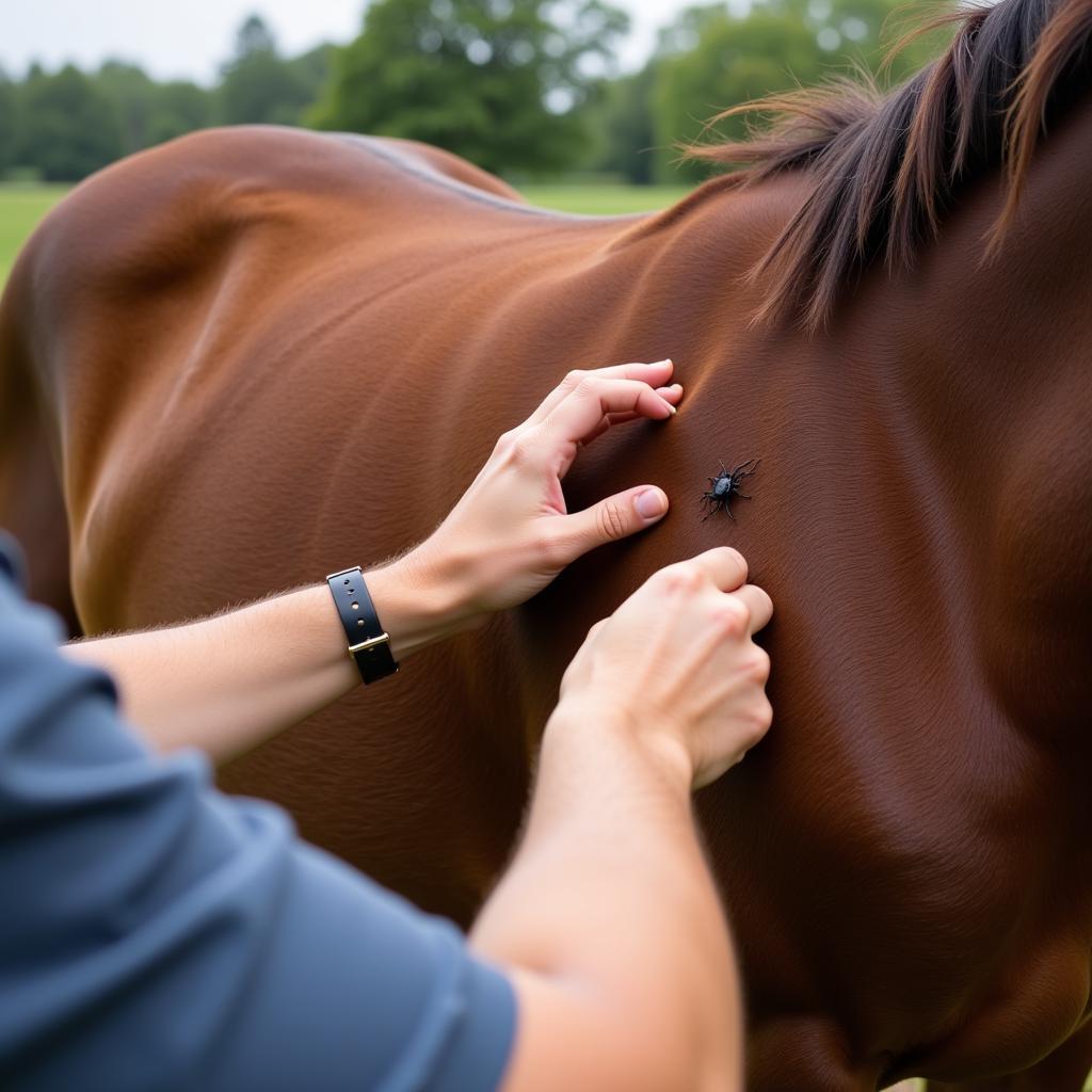 Checking a Horse for Ticks