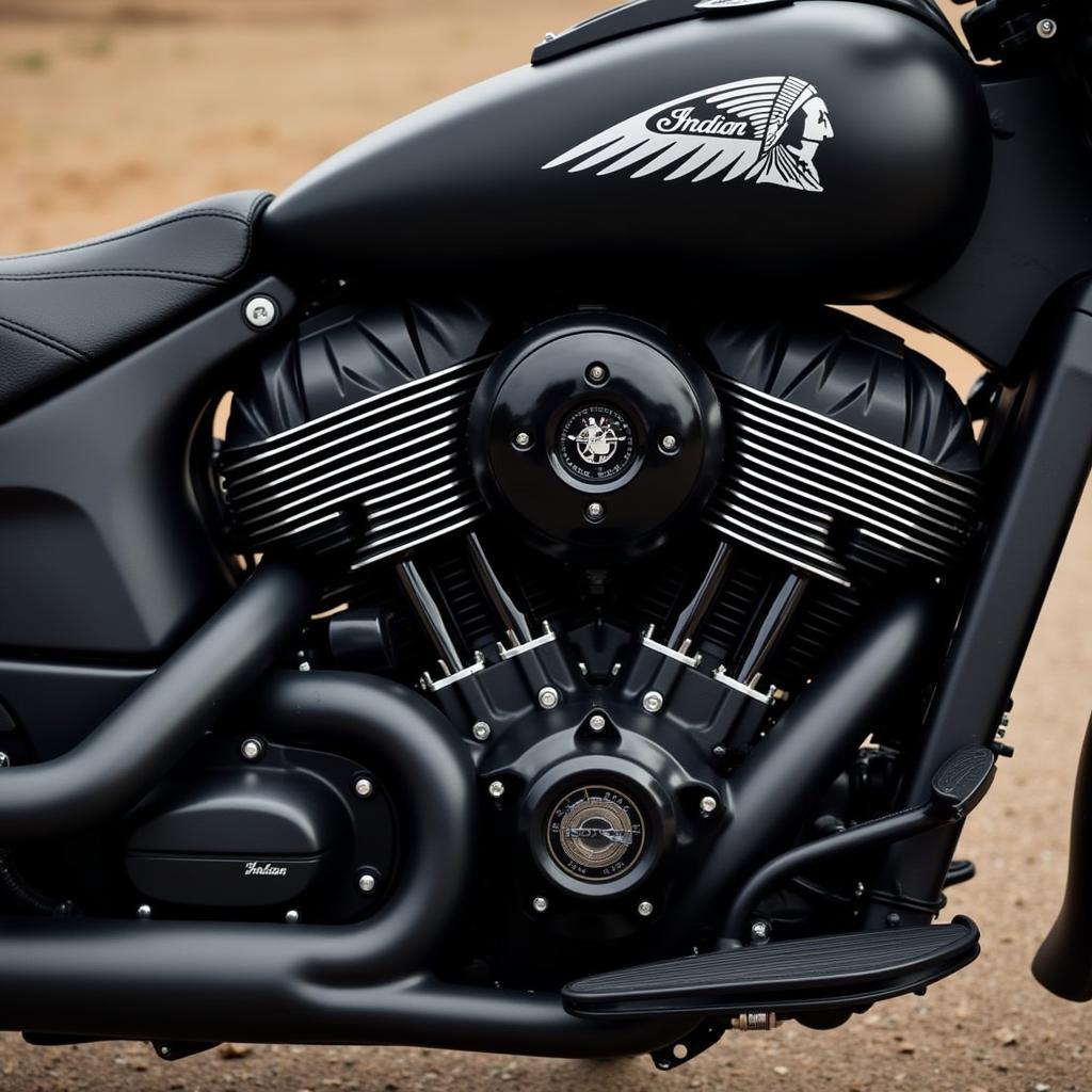 Indian Chief Bobber Dark Horse Engine Closeup