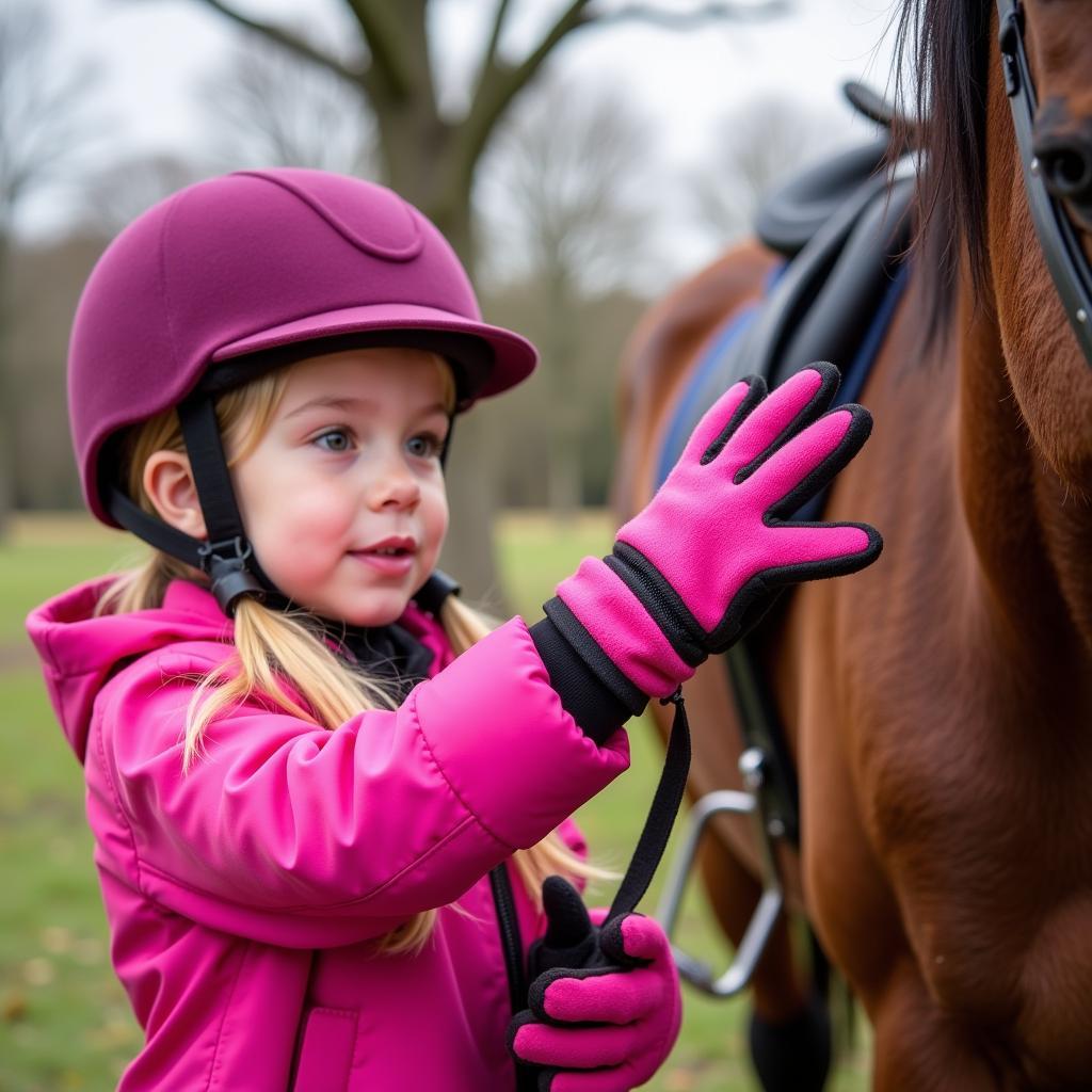 Child's Winter Riding Gloves for Warmth and Comfort