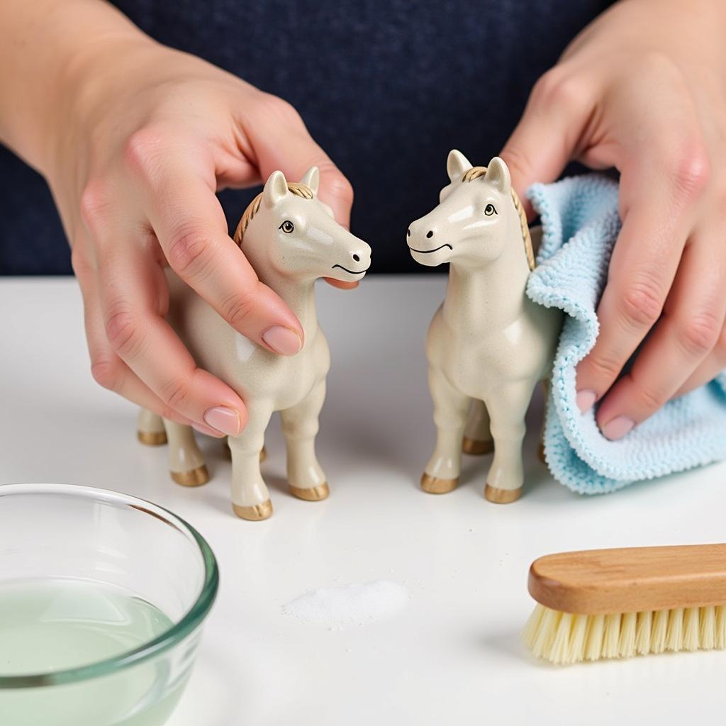 Cleaning Horse Salt and Pepper Shakers