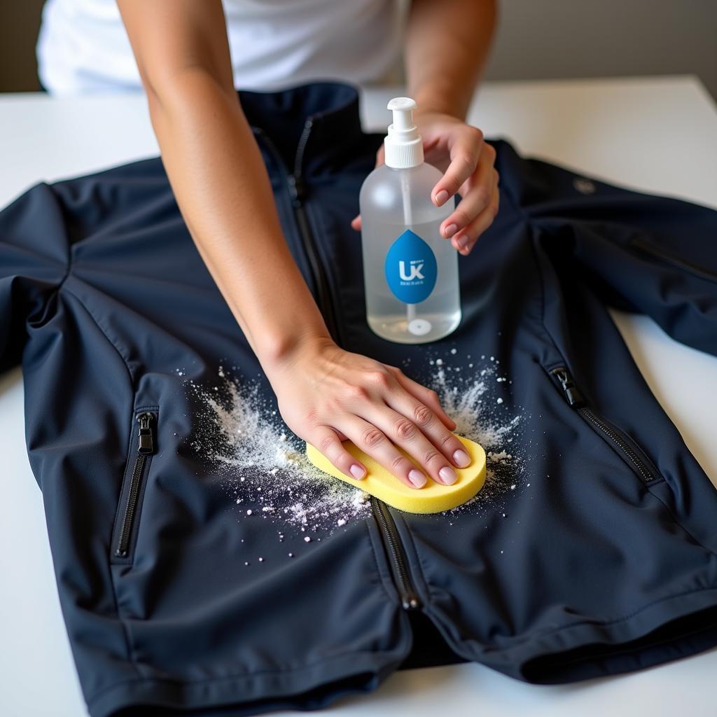 Cleaning a horseback riding jacket correctly to preserve its waterproofing.