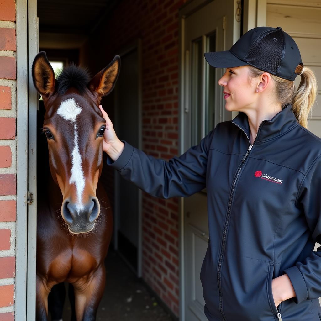 Dark Colt Interacting with Trainer