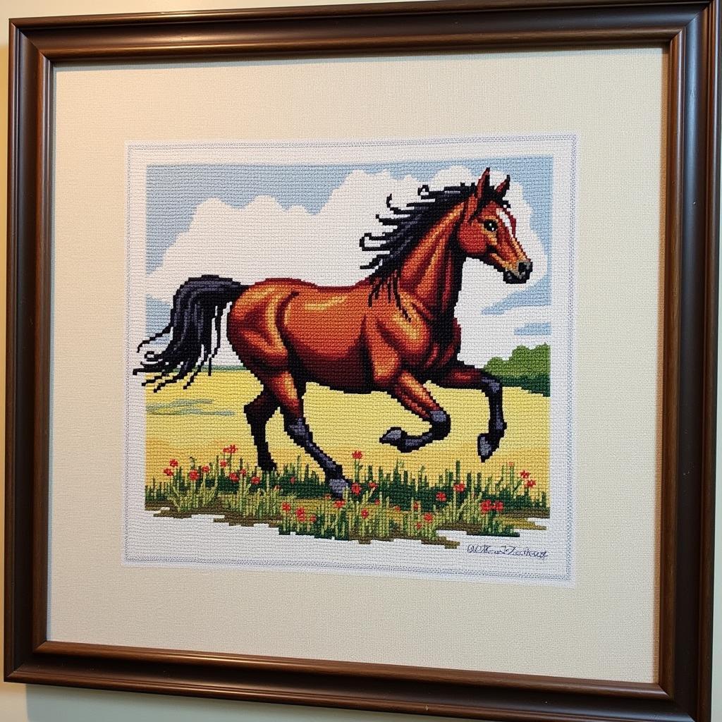 Completed Horse Cross Stitch