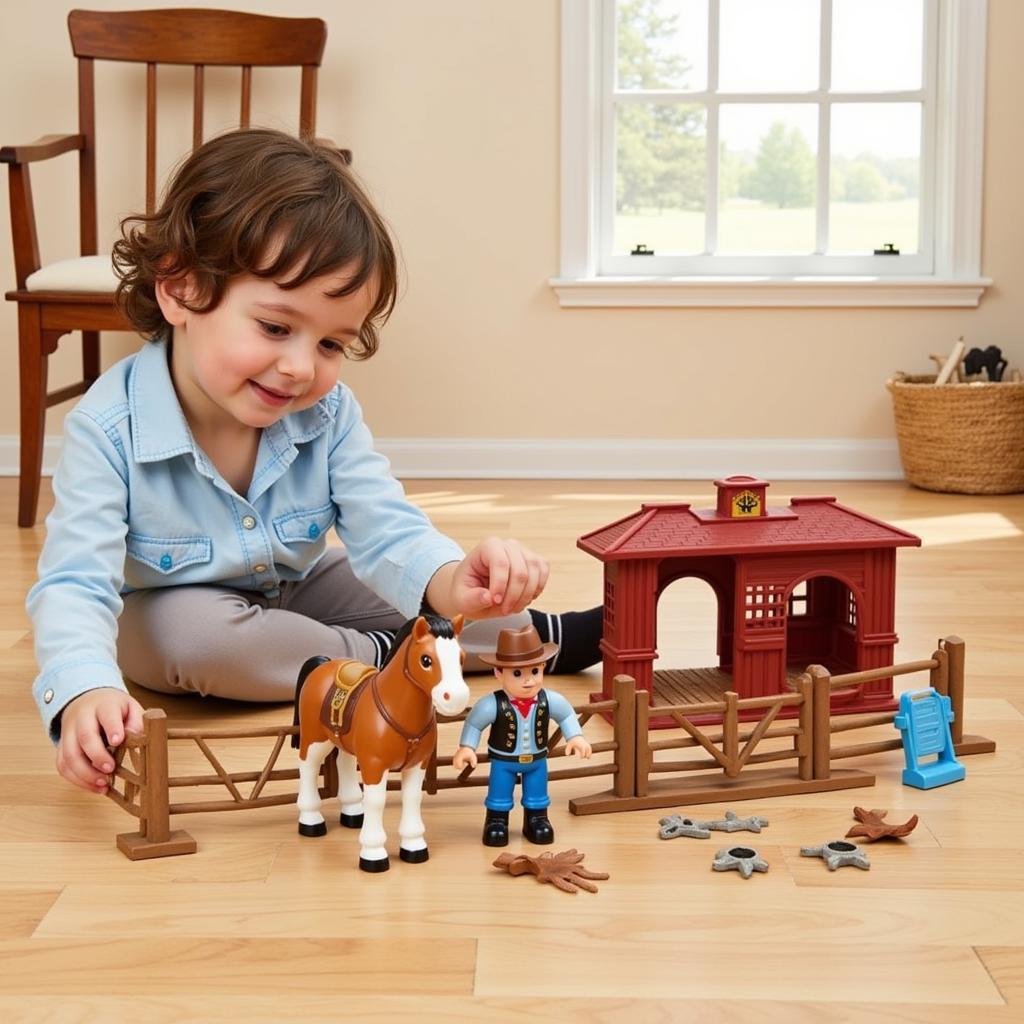 Cowboy Horse Toy Playset with Accessories