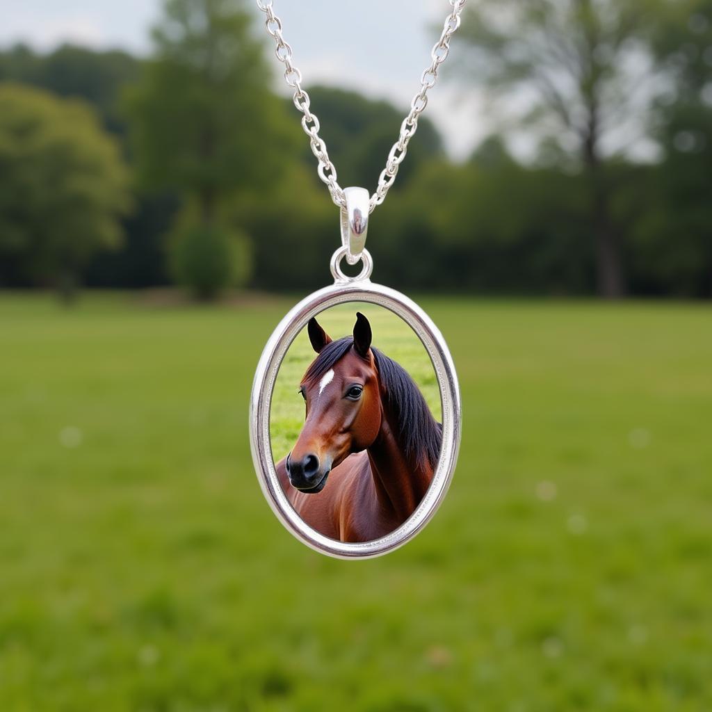 Custom horse portrait necklace