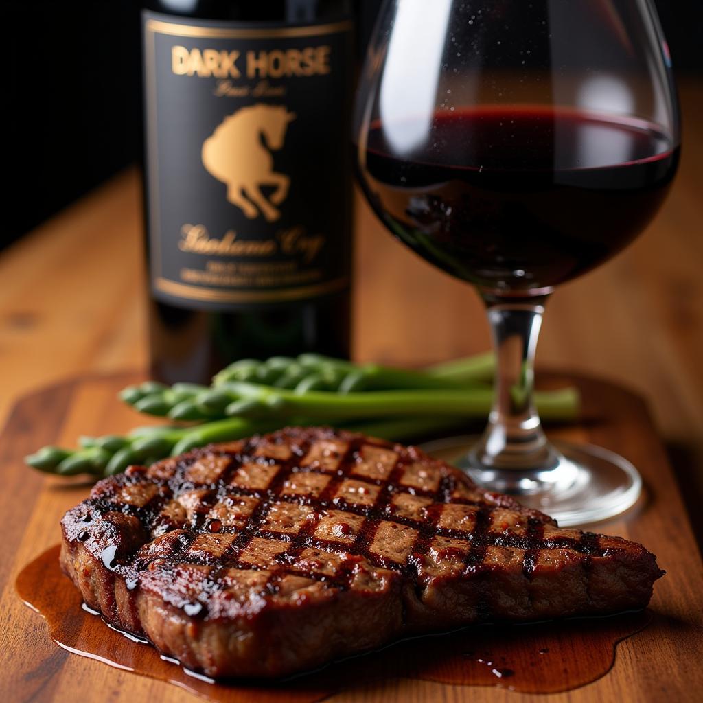 Dark Horse Wine Paired with Grilled Steak