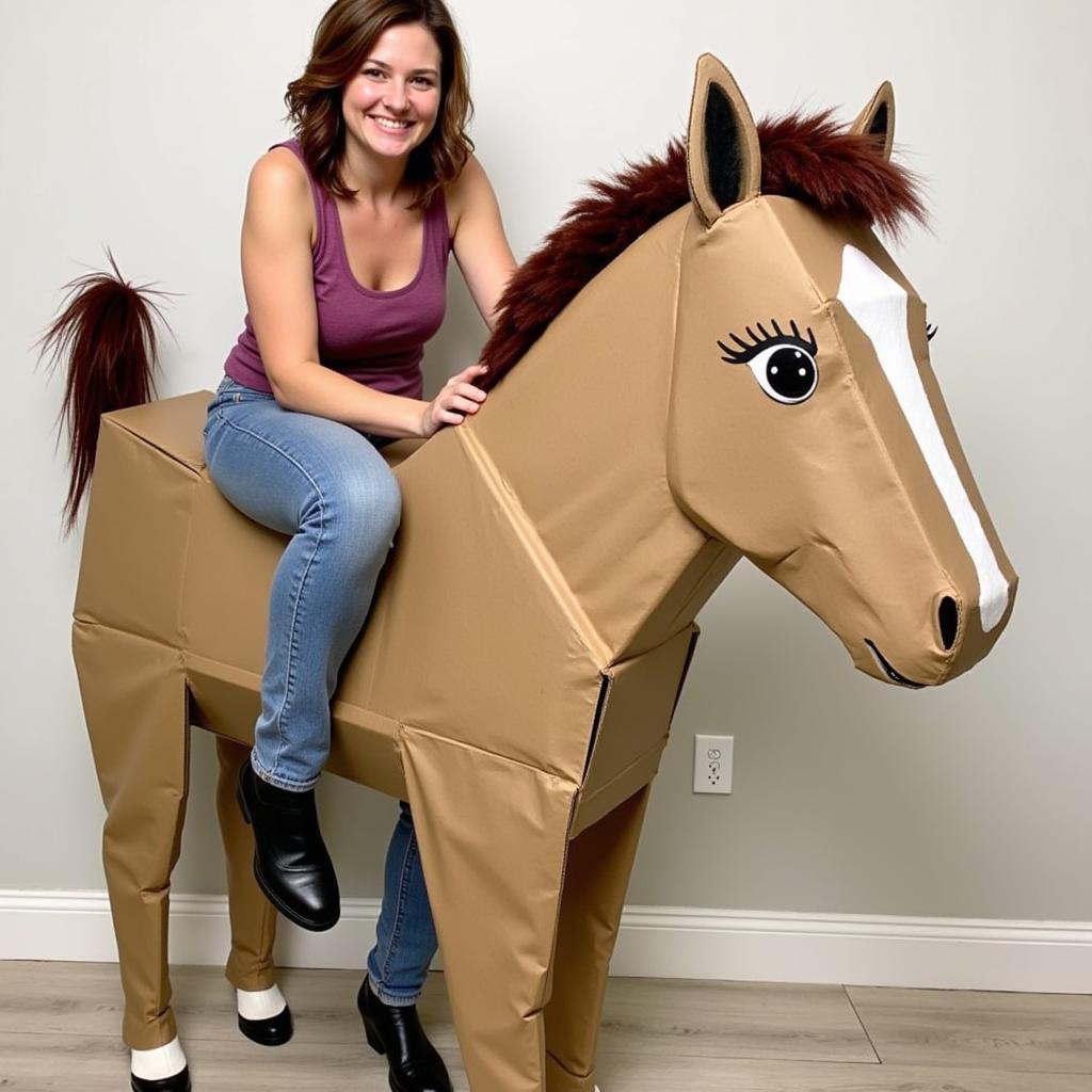 Decorated Cardboard Horse Costume