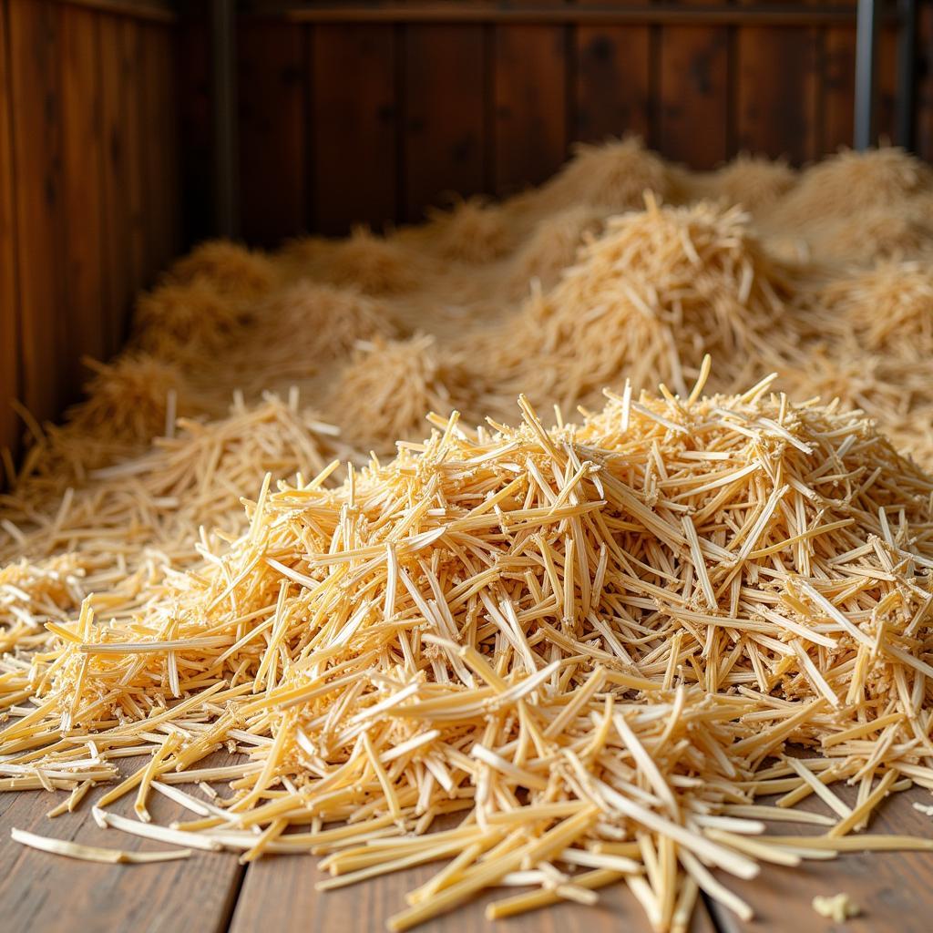 Deep straw horse bedding for optimal comfort