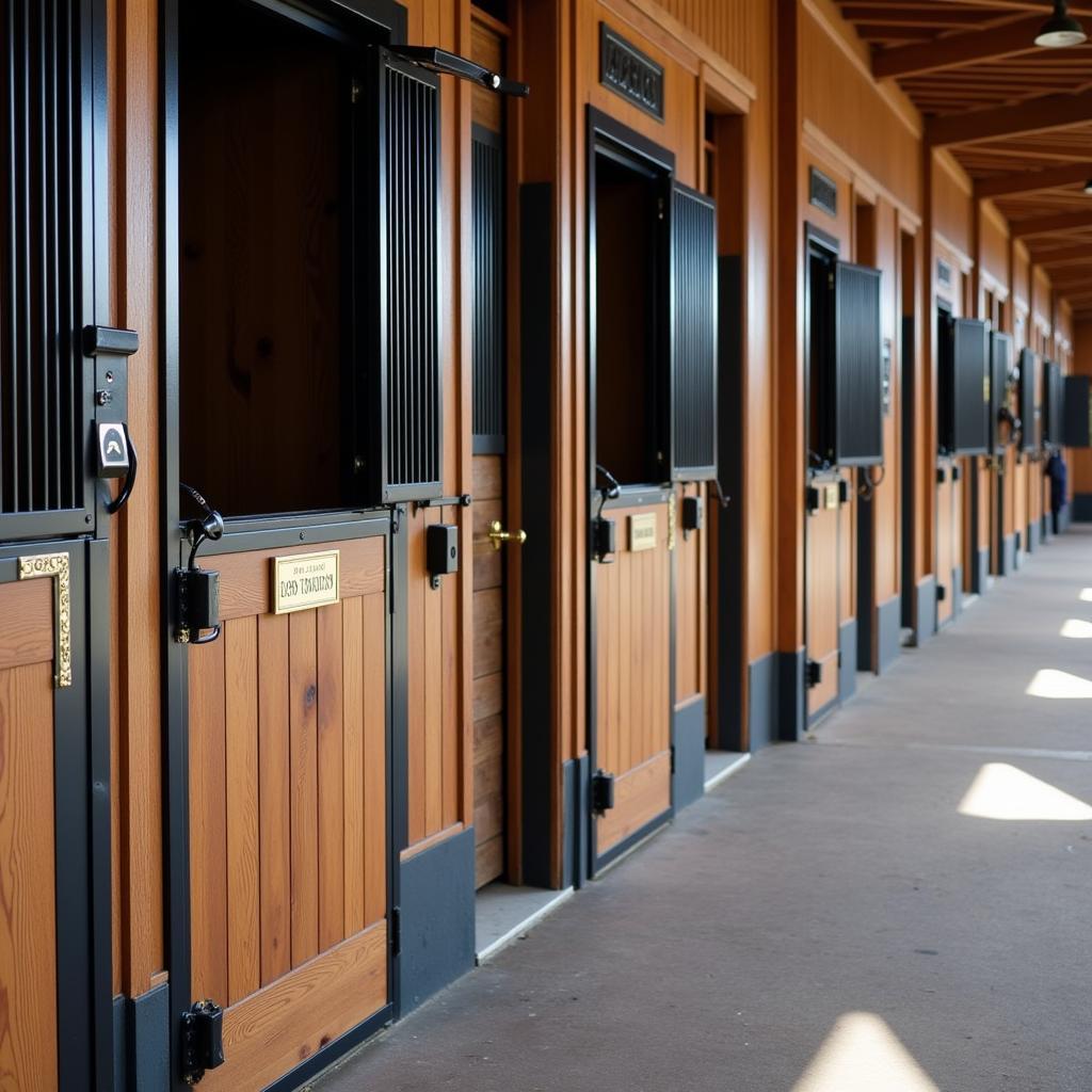 Different Horse Name Plate Styles on Stalls