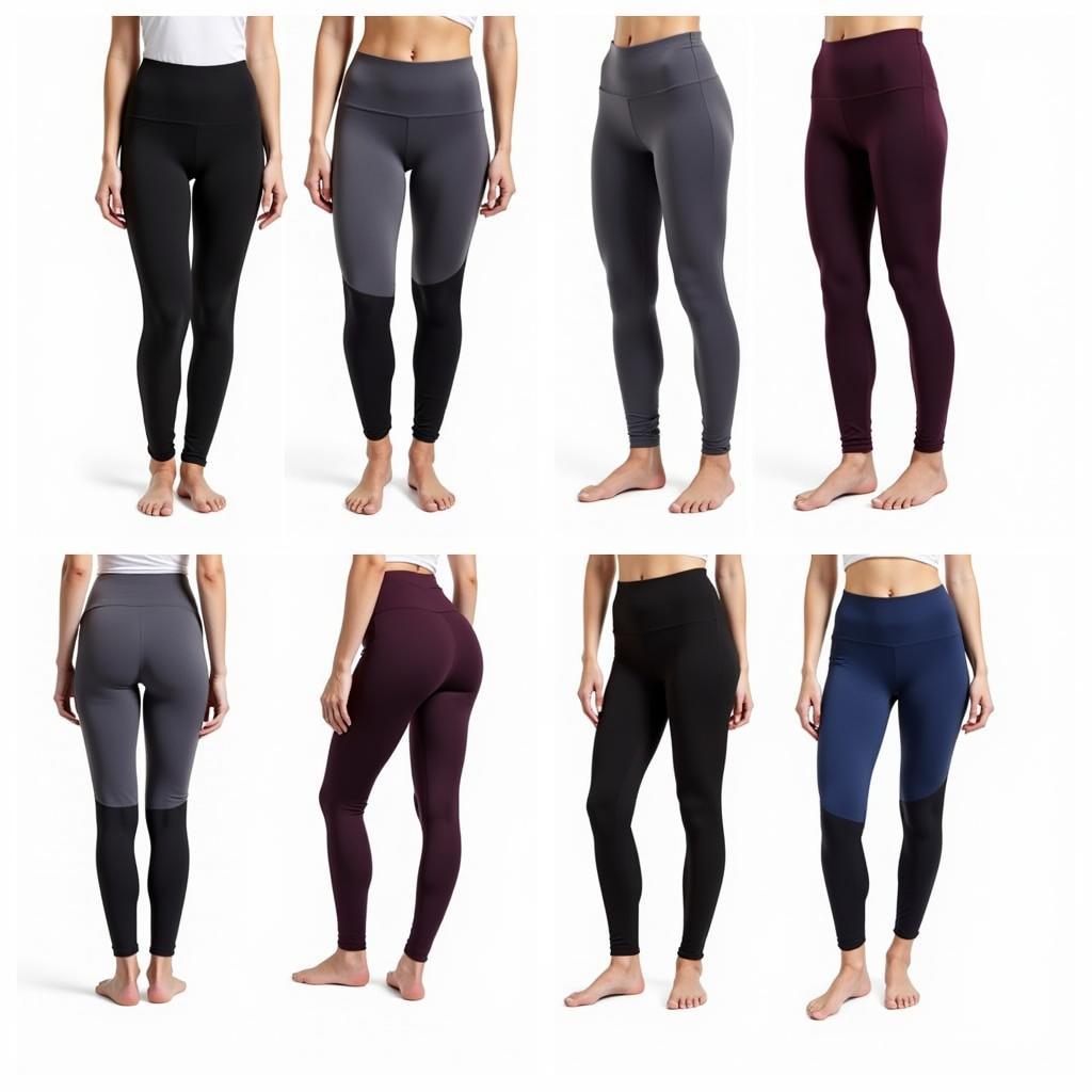 Different styles and colors of horse riding tights