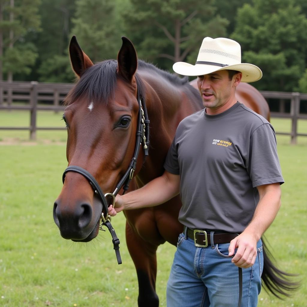 Doug Williamson working with a horse