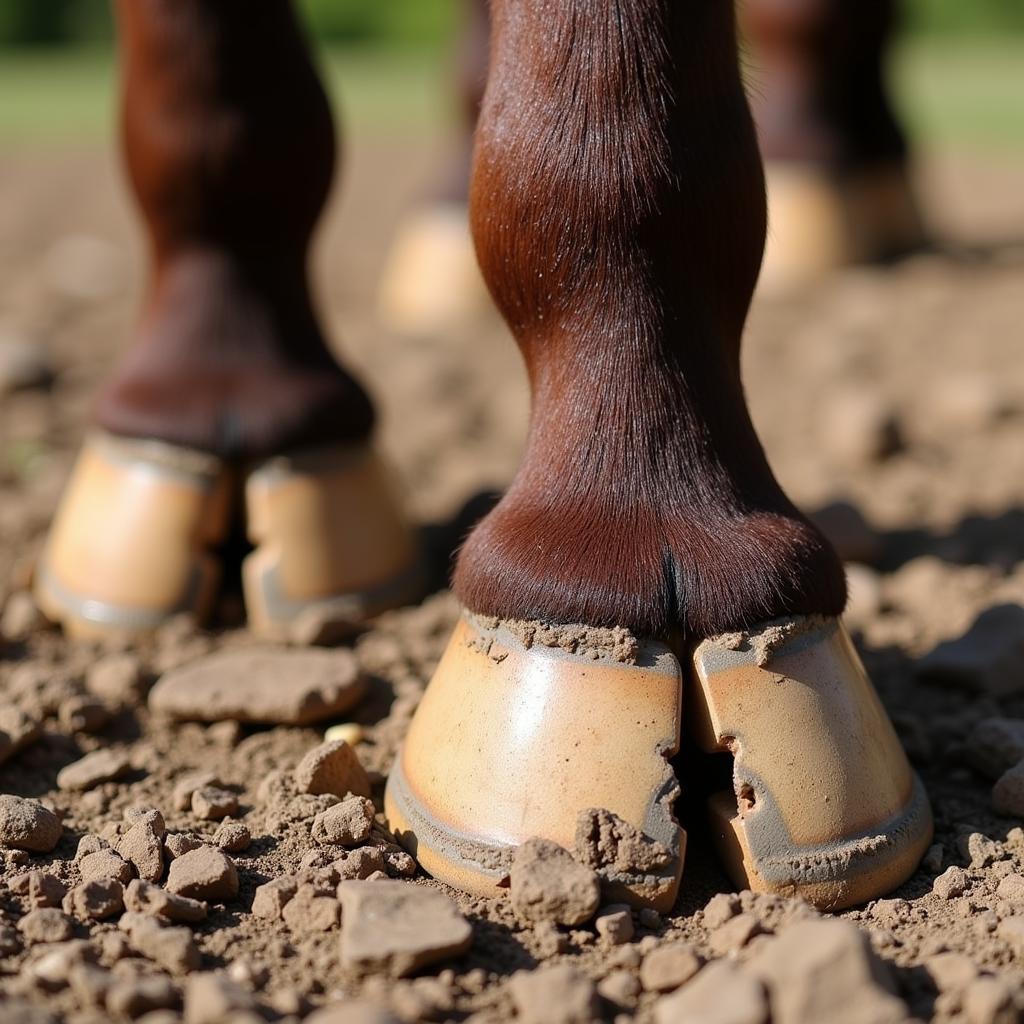 Dry and Cracked Horse Hooves