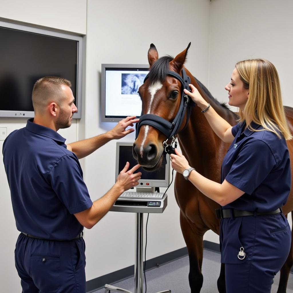 Equine Horse Head Radiograph Equipment Setup