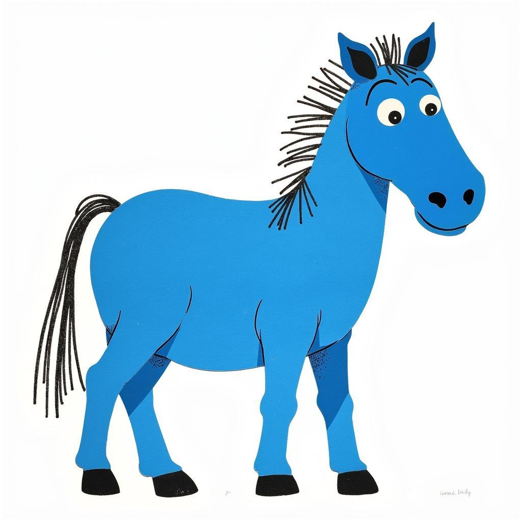 Eric Carle's Blue Horse Illustration from The Very Busy Spider