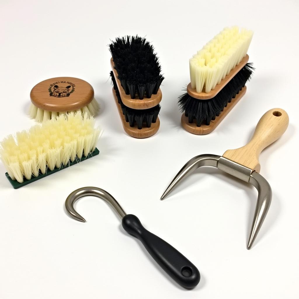 Essential Mini Horse Grooming Kit: Brushes, Combs, and Hoof Pick