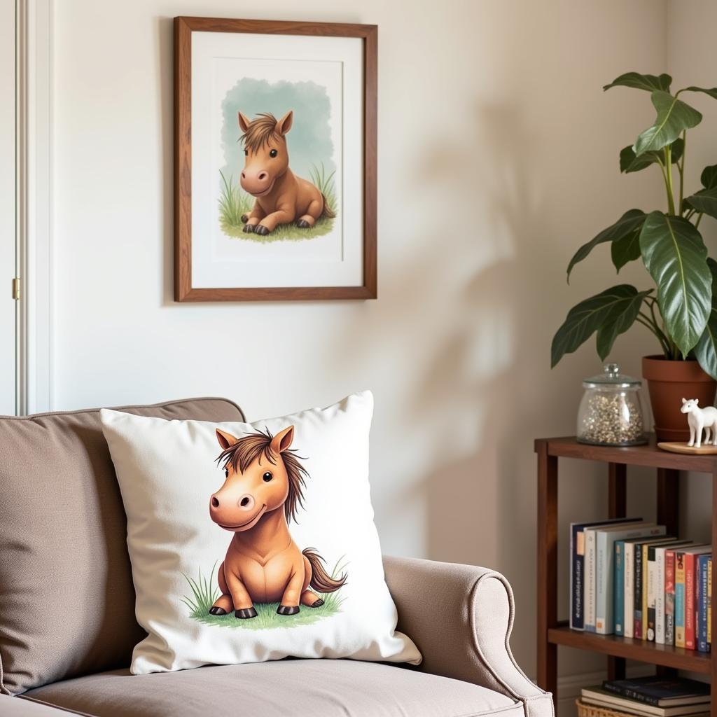 Feeble Little Horse Home Decor: Throw pillows, wall art, and decorative figurines featuring charming feeble little horse designs.