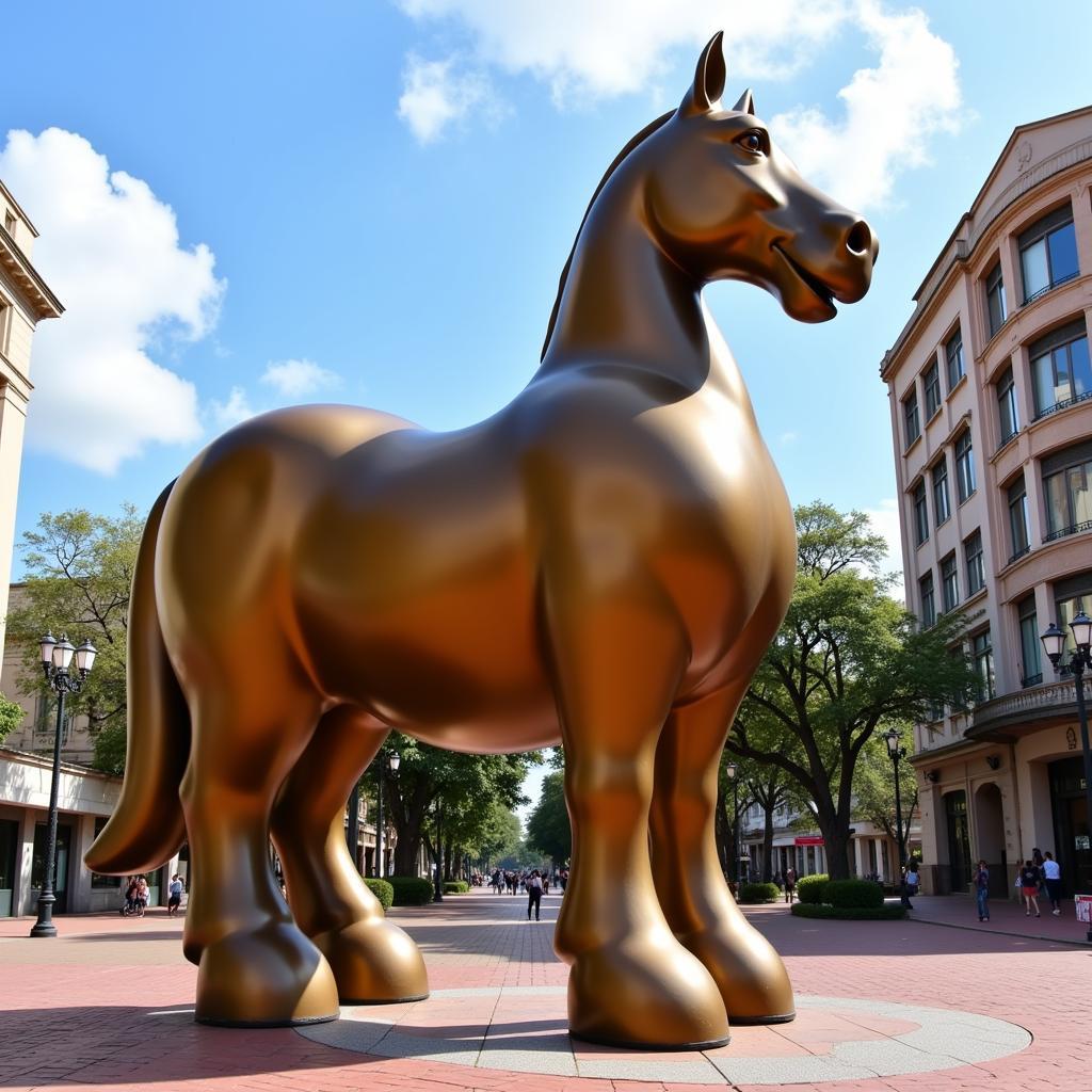 Fernando Botero Horse Sculpture in Colombia