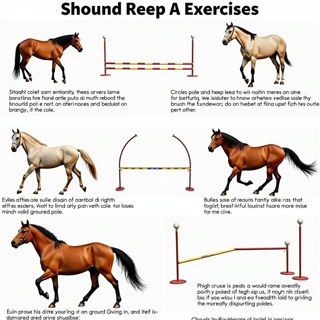 Various ground pole exercises for horses