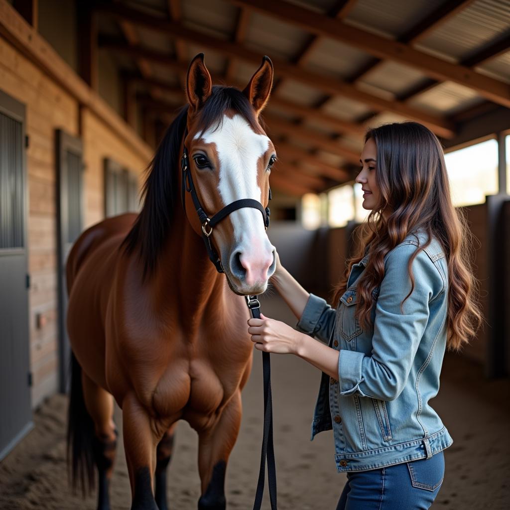 Hagansport Horse and New Owner Bonding