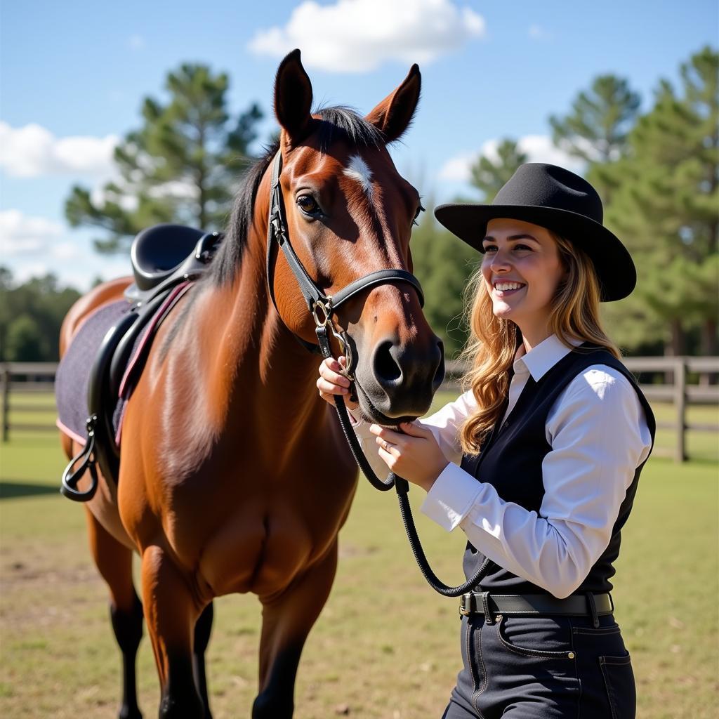 A happy rider with their newly purchased horse in Central Florida.