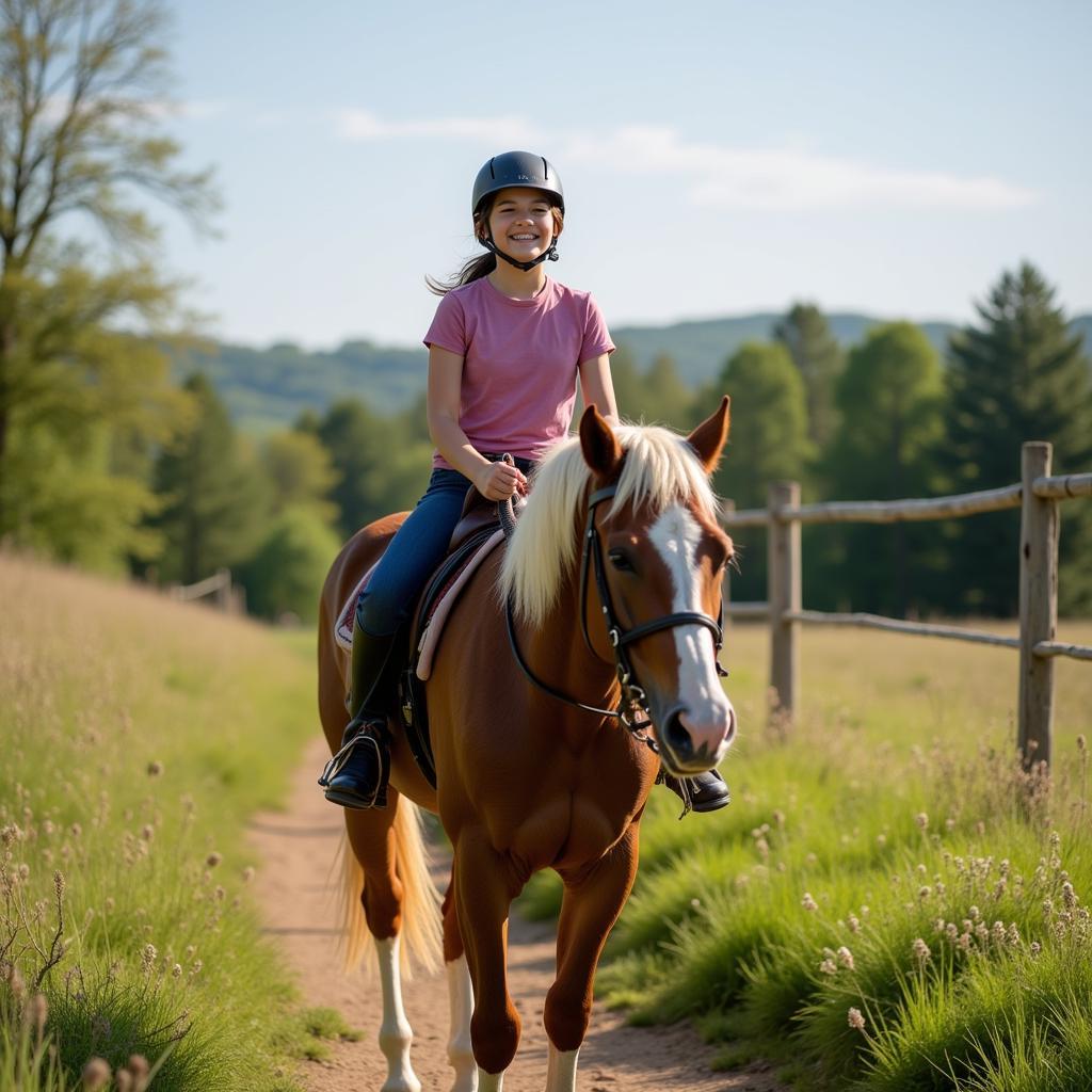 Happy Rider with New Horse in Middletown, Ohio