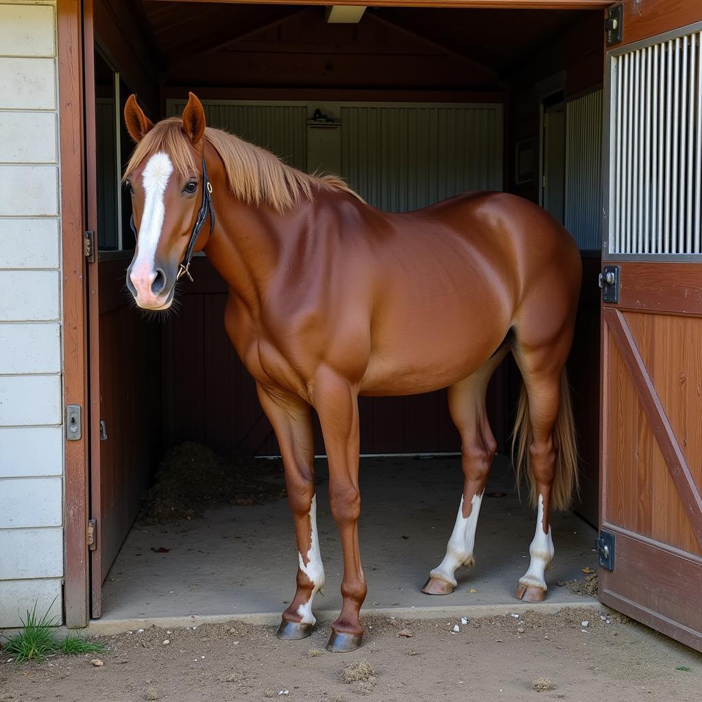 Healthy Horse in a Clean Stable