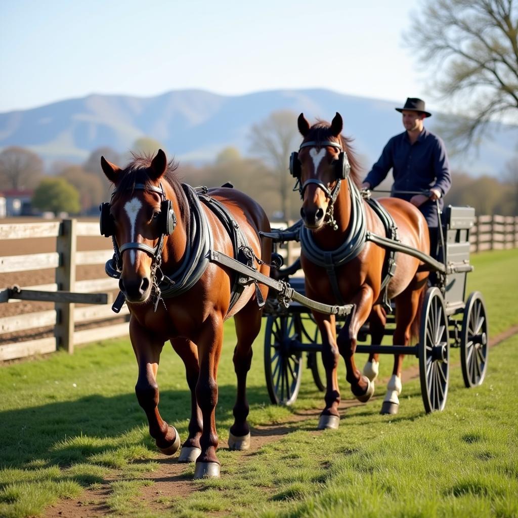 Hershberger Horse Working on an Amish Farm