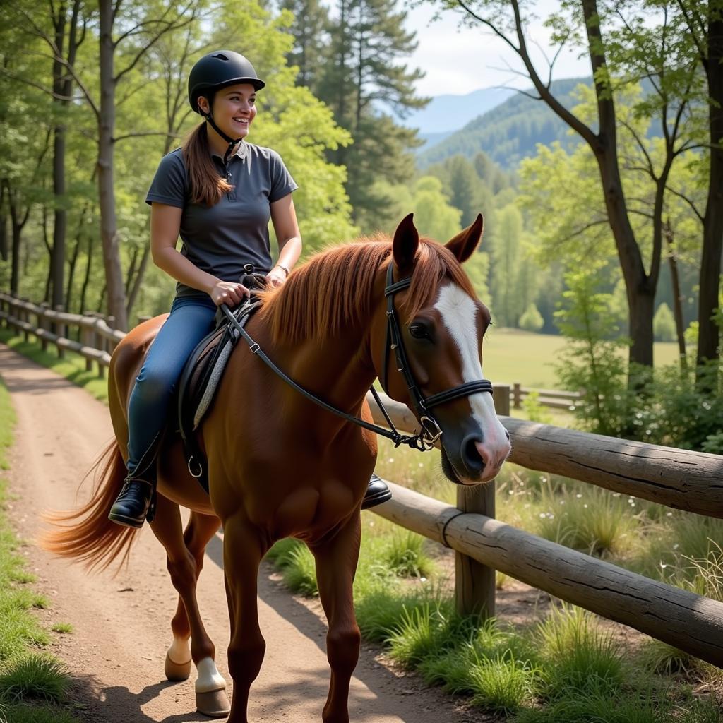 Horse and Rider on Trail Ride