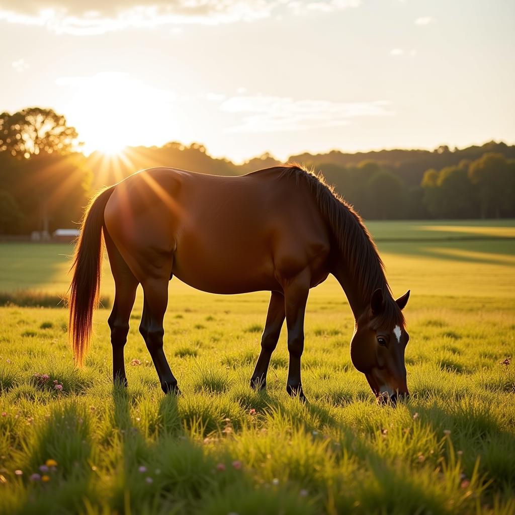 Horse Comfortable After Fly Spray Application