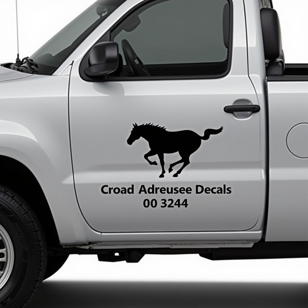 Close-up of a Horse Decal on a Truck