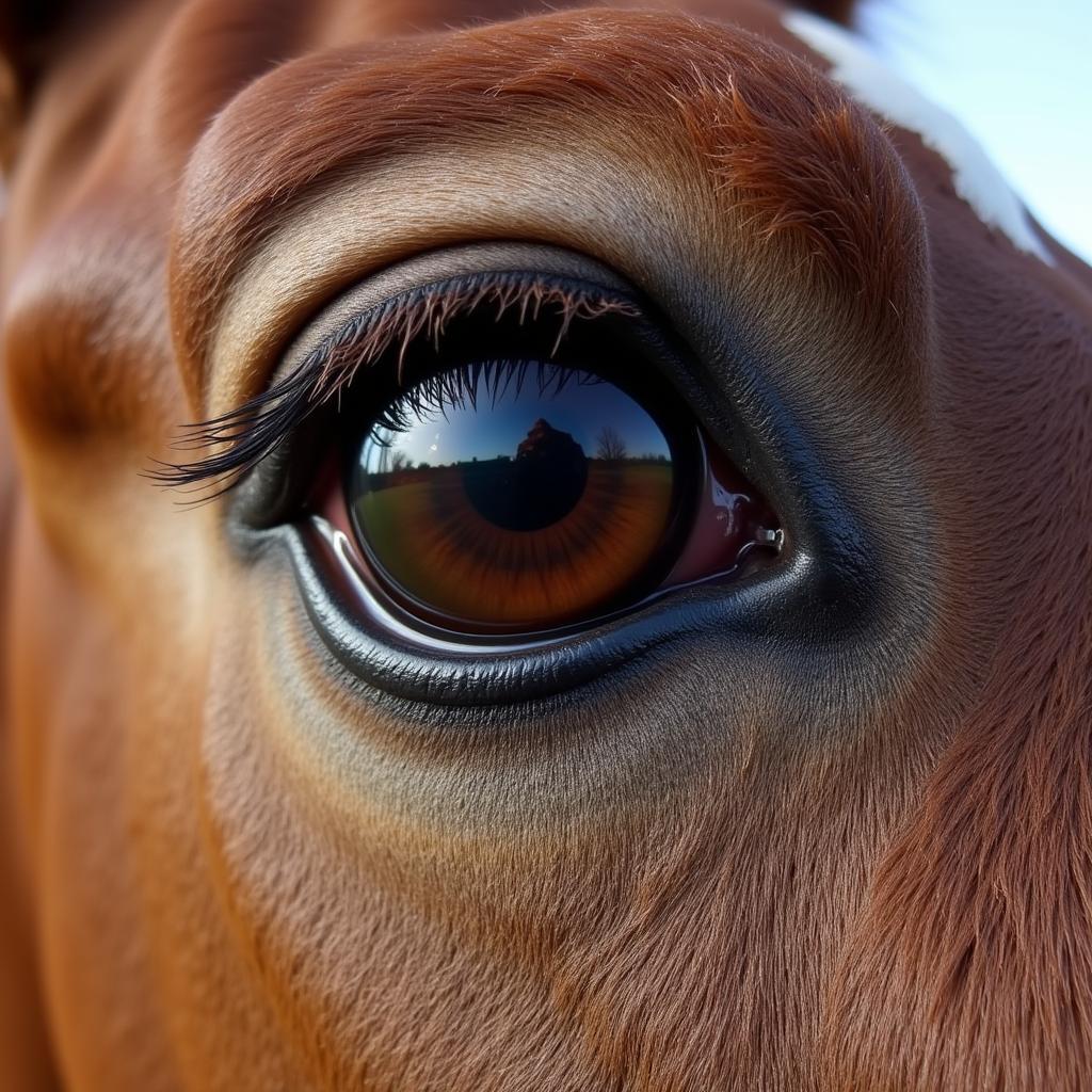 Close-Up of a Healthy Horse Eye