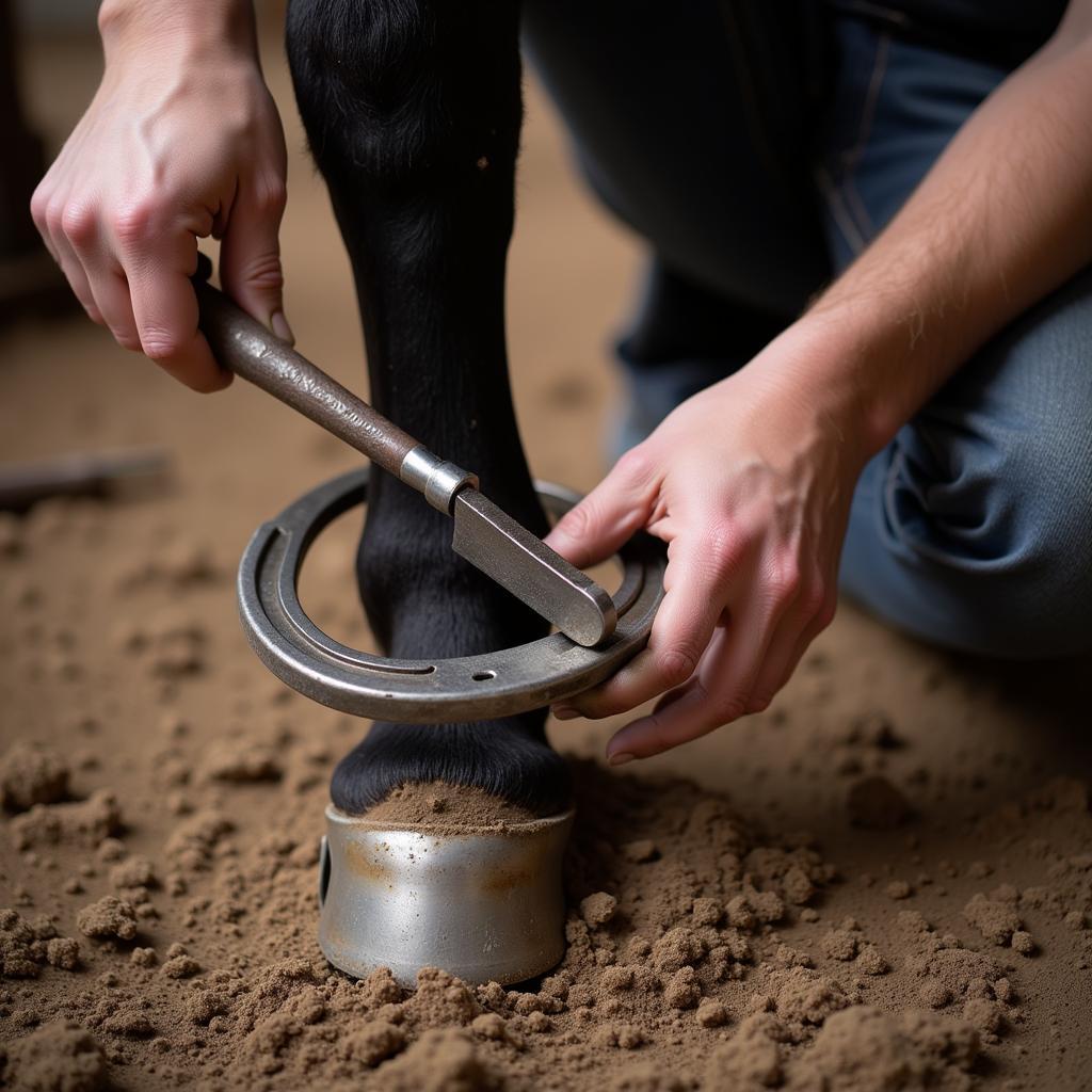 Horseshoes on Horse Hooves