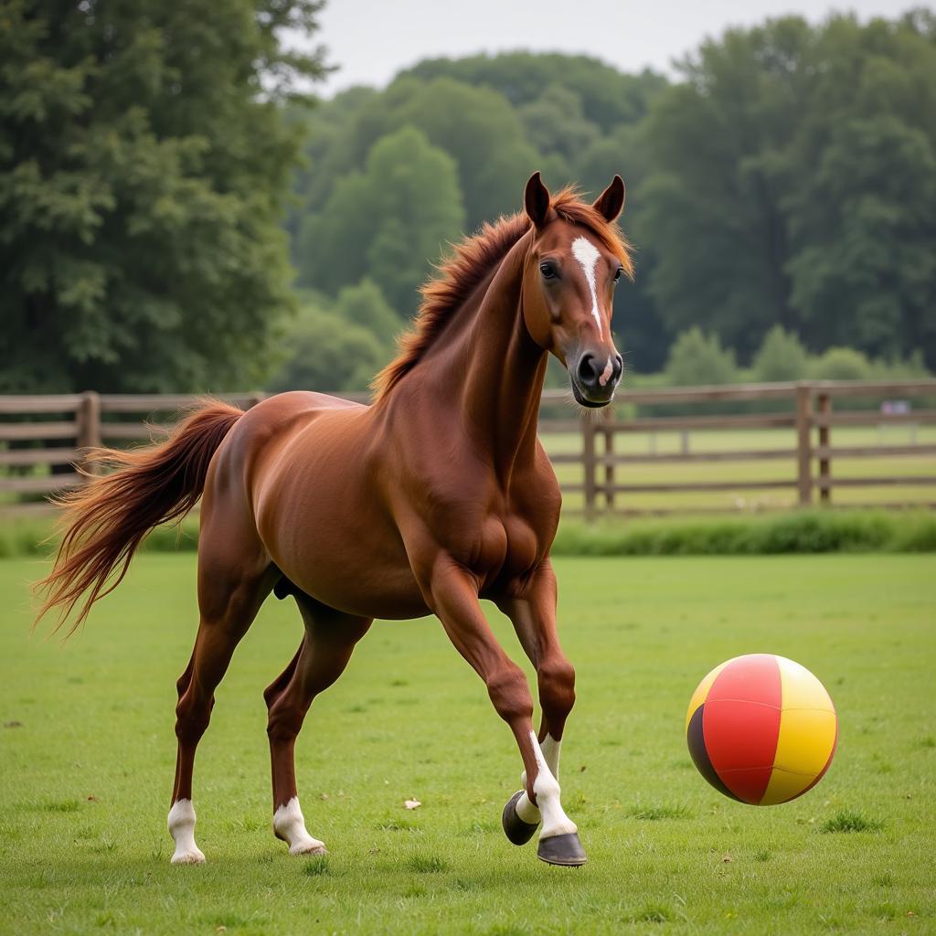 Horse Playing with Jolly Ball