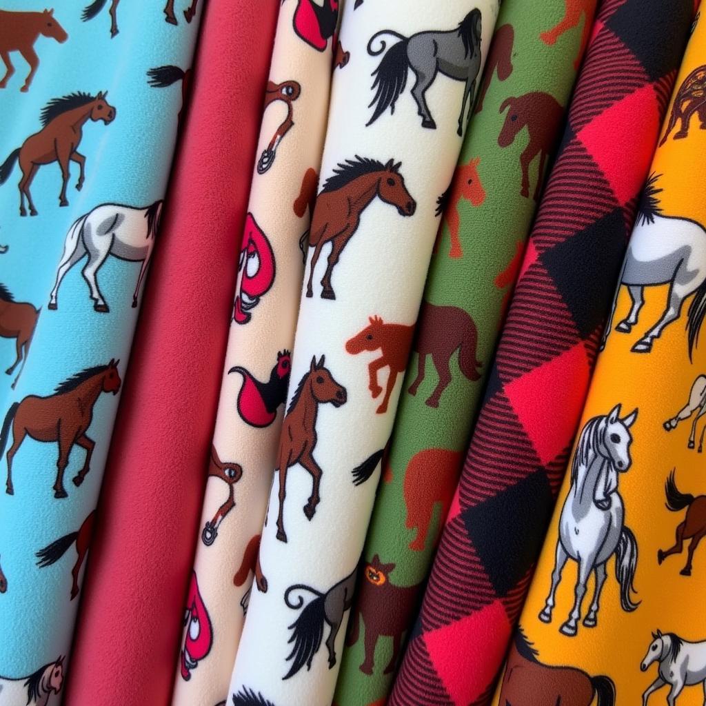 Various Horse Print Fleece Fabrics