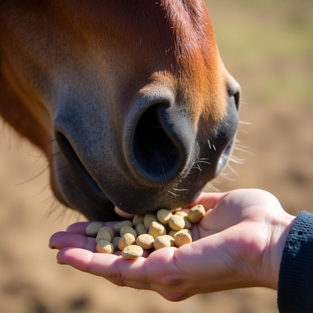 Horse Receiving Equine Supplement