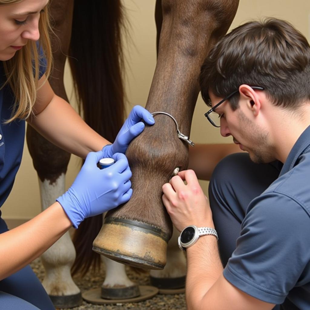 Horse Receiving Hock Treatment