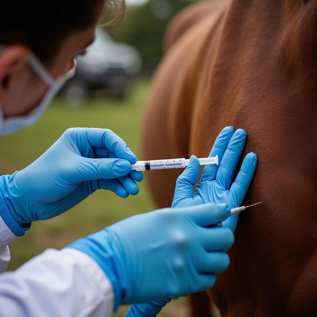 Horse Receiving Leptospirosis Vaccine