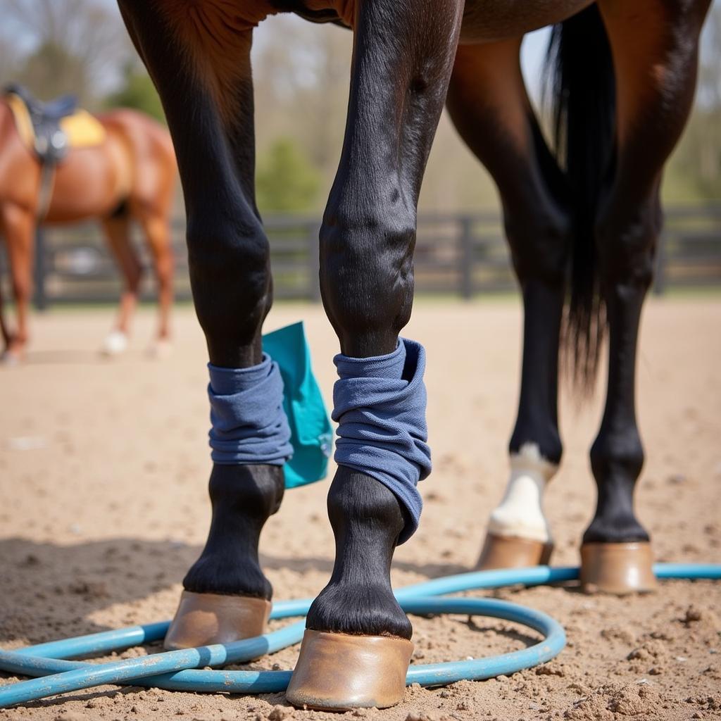 Horse Receiving Stifle Therapy